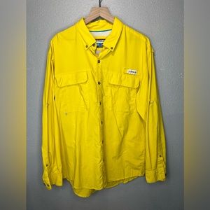 Magellan Outdoors Fish Gear Yellow Shirt Mag Wick Angle Fit‎ Size Large